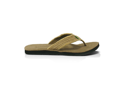 Sanuk Men's Fraid Not Flip Flops, Khaki