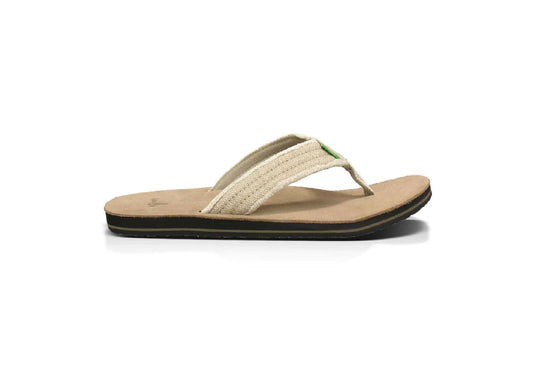 Sanuk Men's Fraid Not Flip Flops, Natural