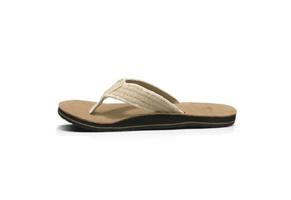 Sanuk Men's Fraid Not Flip Flops, Natural