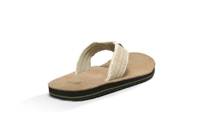 Sanuk Men's Fraid Not Flip Flops, Natural