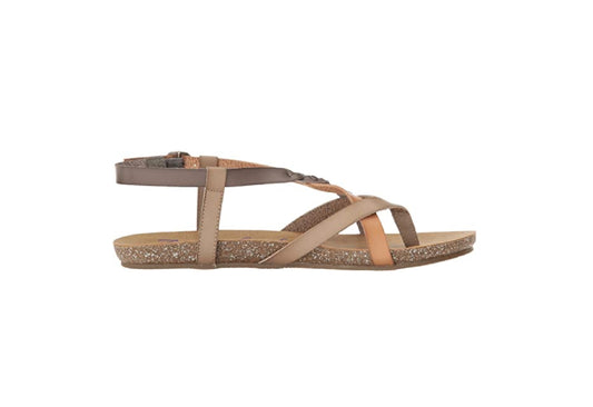 Blowfish Malibu Women's Granola-B Sandals, Birch/Nude/Steel Grey Dyecut