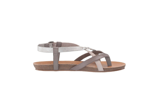 Blowfish Malibu Women's Granola-B Sandals, Fog Grey/Mist Dyecut/Steel Cosmic Metallic