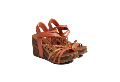 Blowfish Malibu Women's Heidi Sandals, Papaya Amazon/Papaya Copper Dyecut