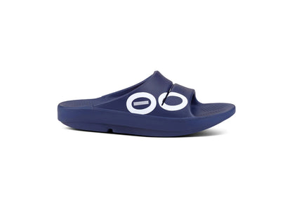 OOFOS OOahh Sport Slide, Navy/White (Men)