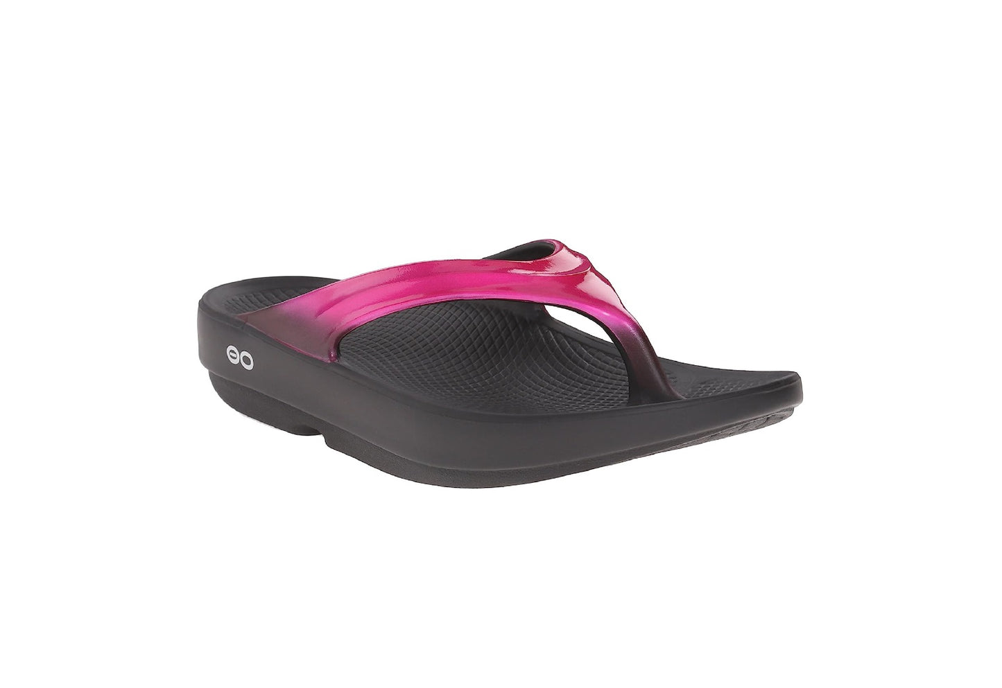 OOFOS Women's OOlala Sandal, Cosmic Pink/Black