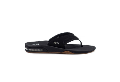 Reef Men's Fanning Flip-Flops, Black/Silver