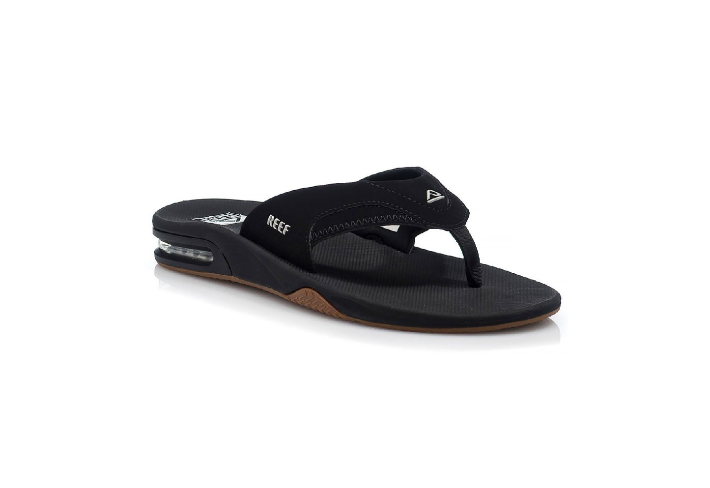 Reef Men's Fanning Flip-Flops, Black/Silver