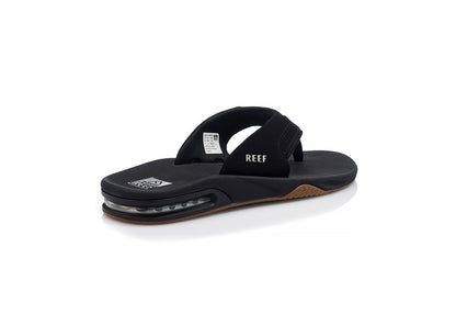 Reef Men's Fanning Flip-Flops, Black/Silver