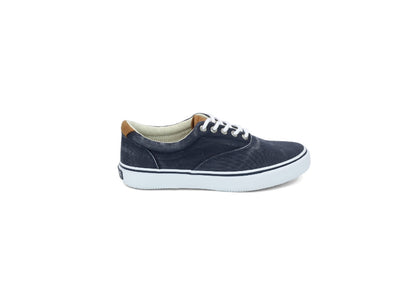 Sperry Men's Salt Washed Twill Striper CVO Sneaker, Navy