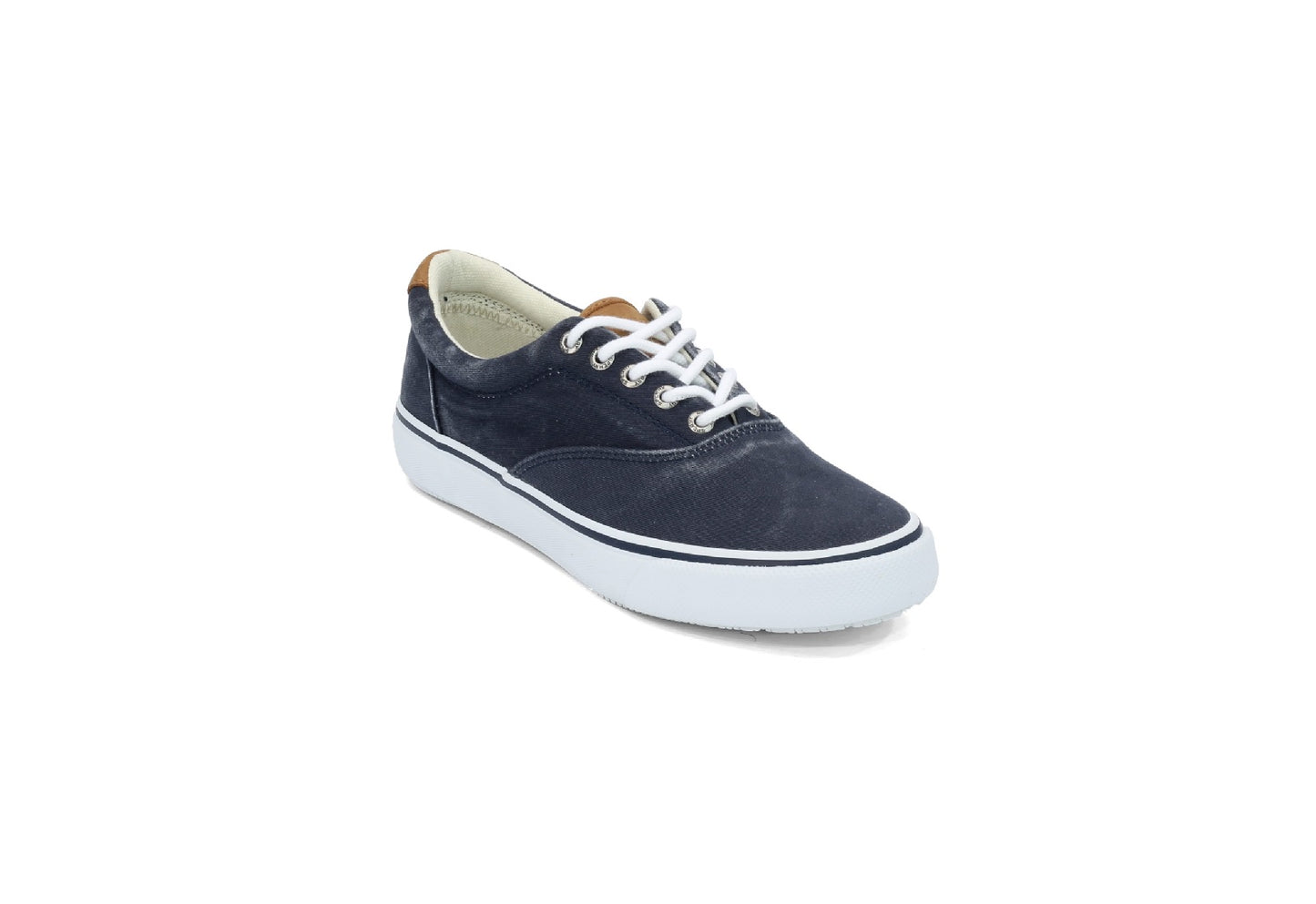 Sperry Men's Salt Washed Twill Striper CVO Sneaker, Navy