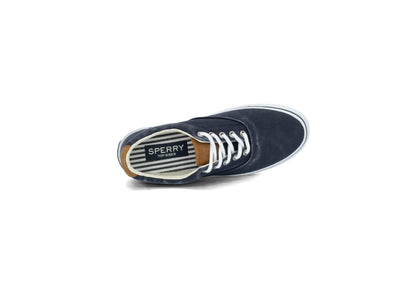 Sperry Men's Salt Washed Twill Striper CVO Sneaker, Navy