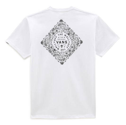 Vans Men's Classic Short Sleeve Tee, (Bandana Paisley) White