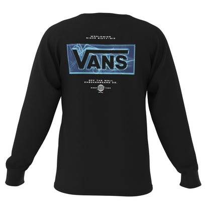 Vans Men's Long Sleeve T-Shirt, (After Dark) Black