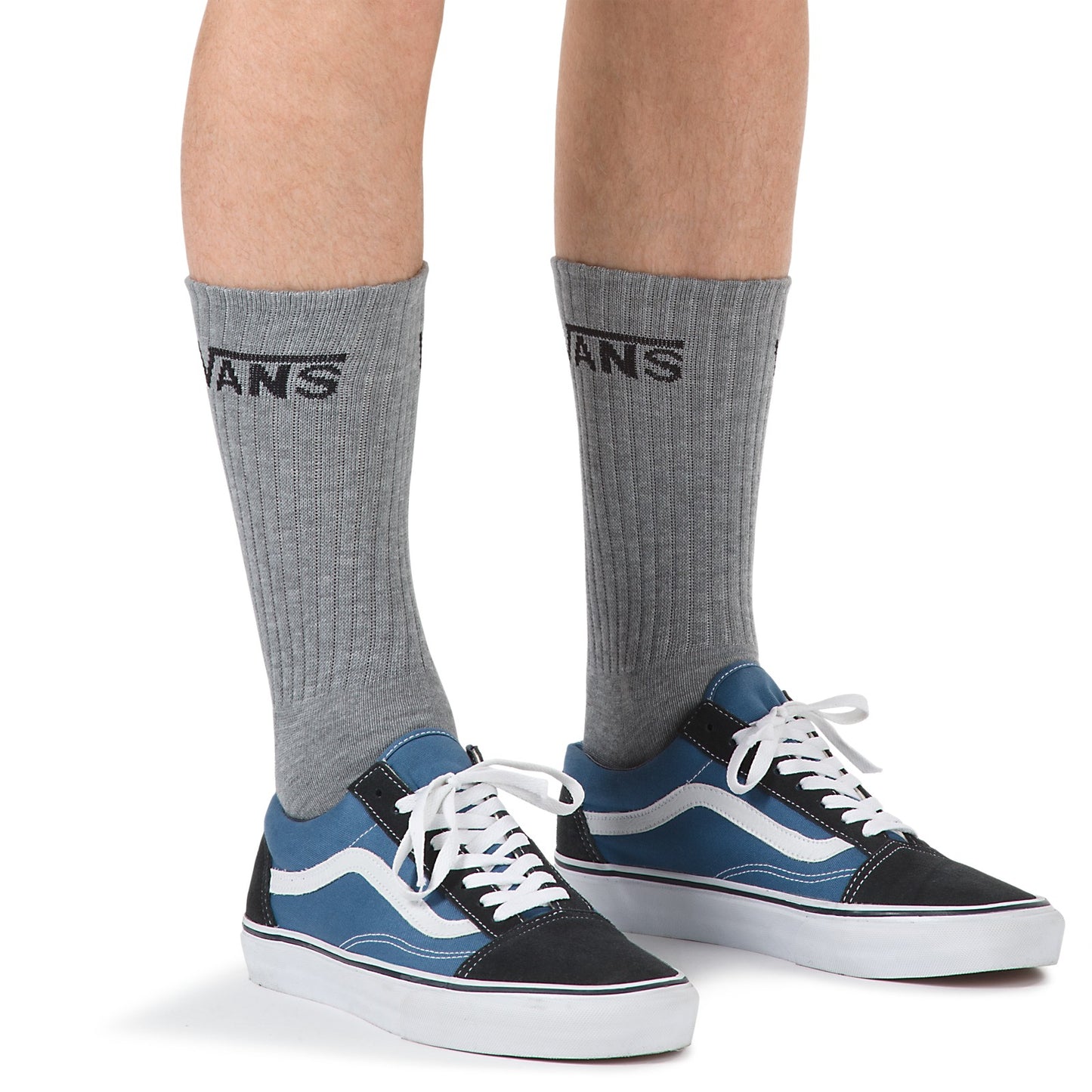 Vans Men's Classic Crew Socks (3 Pairs), Gray Heather