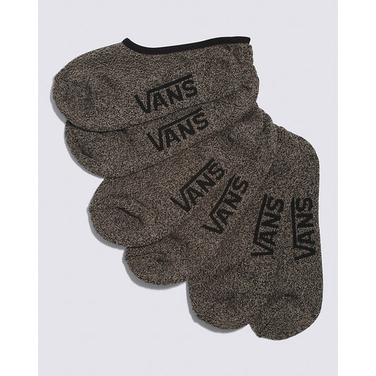 Vans Men's Classic Super No Show Socks 3 Pack, Black Heather