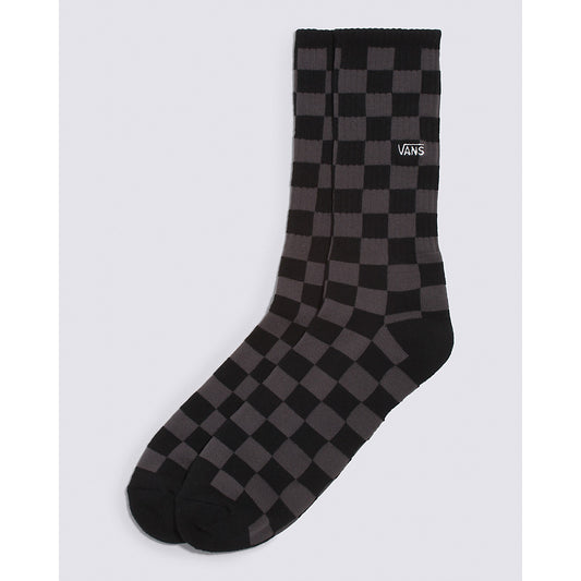 Vans Men's Crew Socks, Black/Charcoal Checkerboard