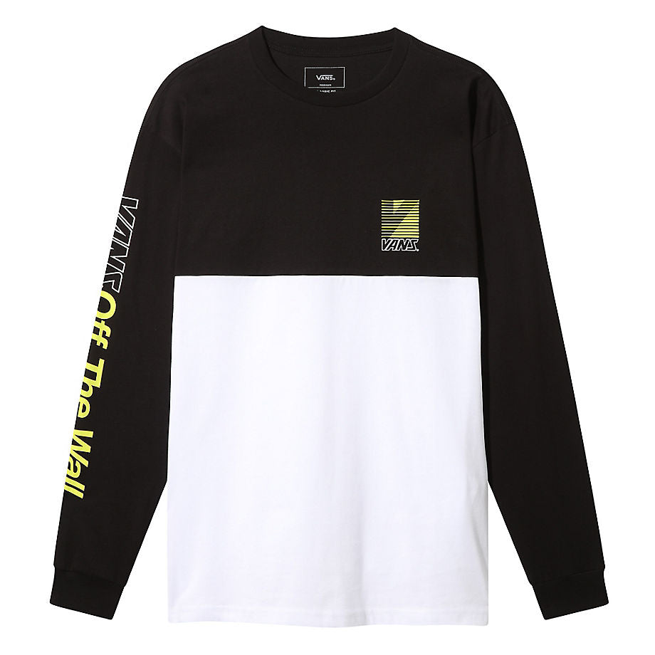 Vans Men's Long Sleeve T-Shirt, (Retro Sport Colorblock) White/Black