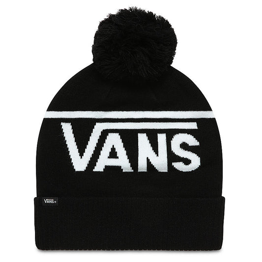 Vans Unisex Beanie, (Stripe Pom) Black White, One Size