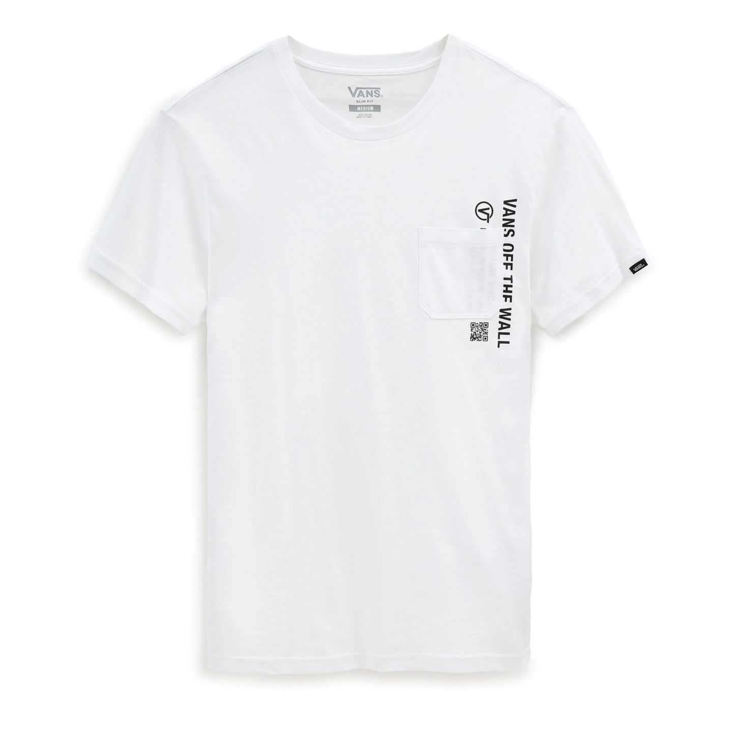 Vans Men's Pocket Short Sleeve Tee, (Quick Response) White