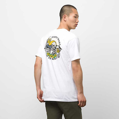 Vans Men's Short Sleeve Tee, (Happy Trails) White