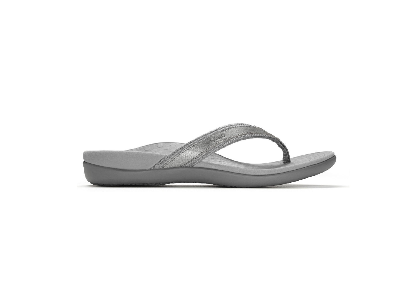 Vionic Women's Tide II Toe Post Sandals, Pewter Metallic