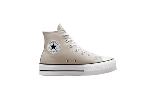 Converse Women's Chuck Taylor All Star Lift Platform High Top Canvas Sneaker, Papyrus/Black/White