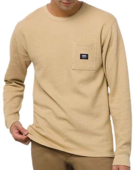 Vans Men's Alder Long Sleeve Pocket Knit Thermal, Brown