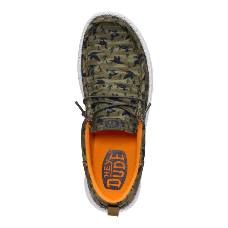 Hey Dude Men's Wally Funk Duck Print Dark Olive/Multi