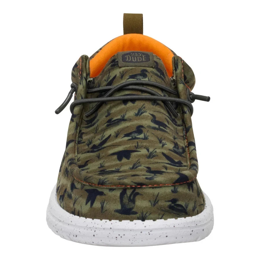Hey Dude Men's Wally Funk Duck Print Dark Olive/Multi