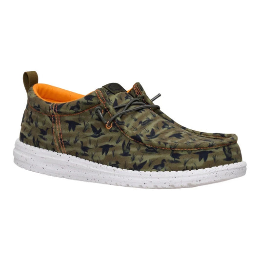 Hey Dude Men's Wally Funk Duck Print Dark Olive/Multi