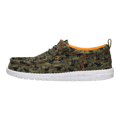 Hey Dude Men's Wally Funk Duck Print Dark Olive/Multi