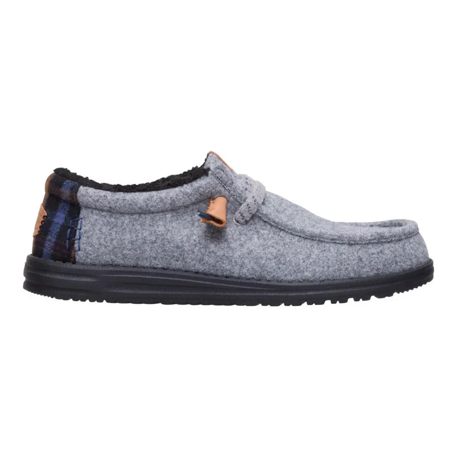 Hey Dude Men's Wally Cozy Plaid Smoke Grey/Multi