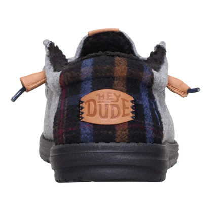 Hey Dude Men's Wally Cozy Plaid Smoke Grey/Multi