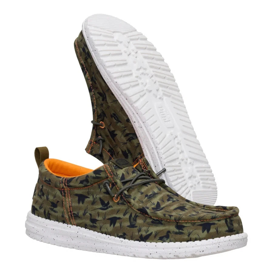 Hey Dude Men's Wally Funk Duck Print Dark Olive/Multi