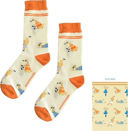 6 Pairs Llama Crew Socks in Premium Gift Box for Teens and Adults