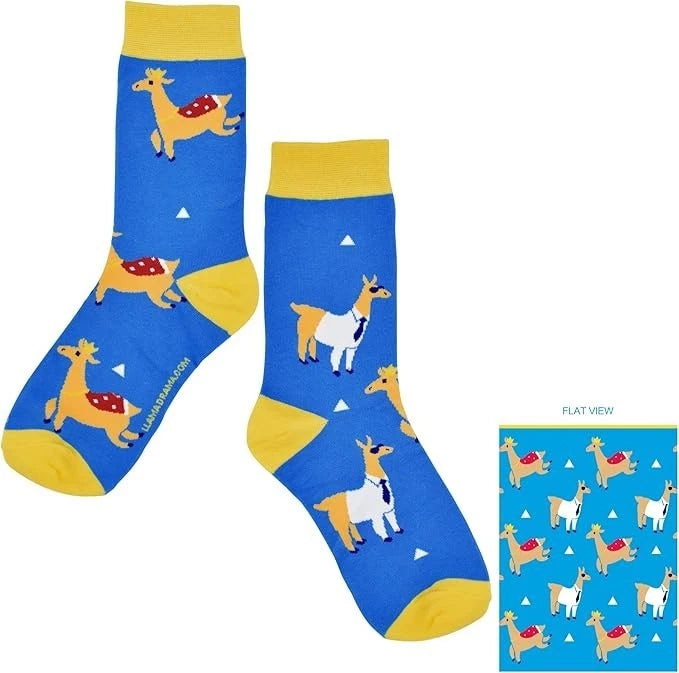 6 Pairs Llama Crew Socks in Premium Gift Box for Teens and Adults