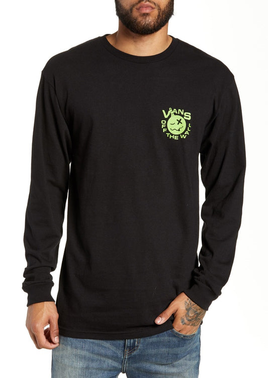 Vans Men's Long Sleeve T-Shirt, (Crushing) Black