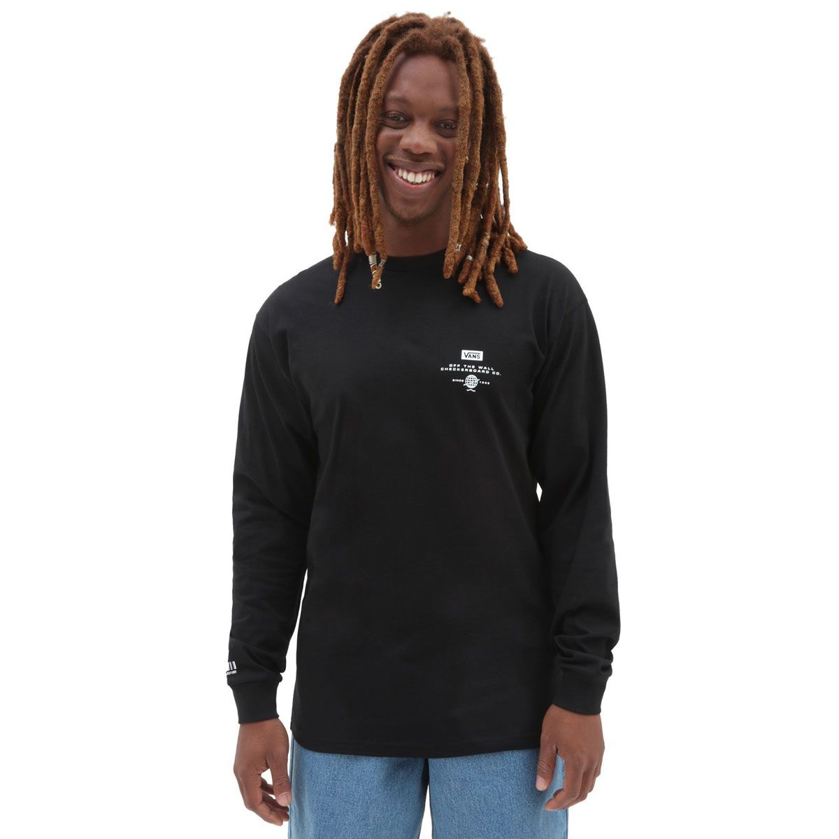 Vans Men's Long Sleeve T-Shirt, (After Dark) Black