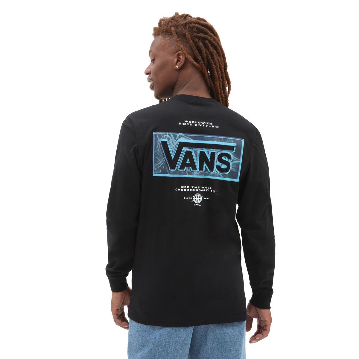 Vans Men's Long Sleeve T-Shirt, (After Dark) Black