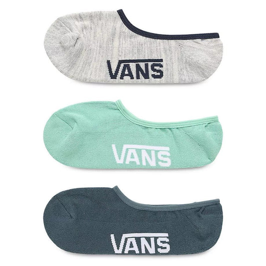 Vans Men's Classic Super No Show Socks 3 Pack, Multi Dusty Jade Green