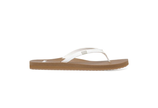 Sanuk Women's Yoga Joy Flip Flops, White/Tan