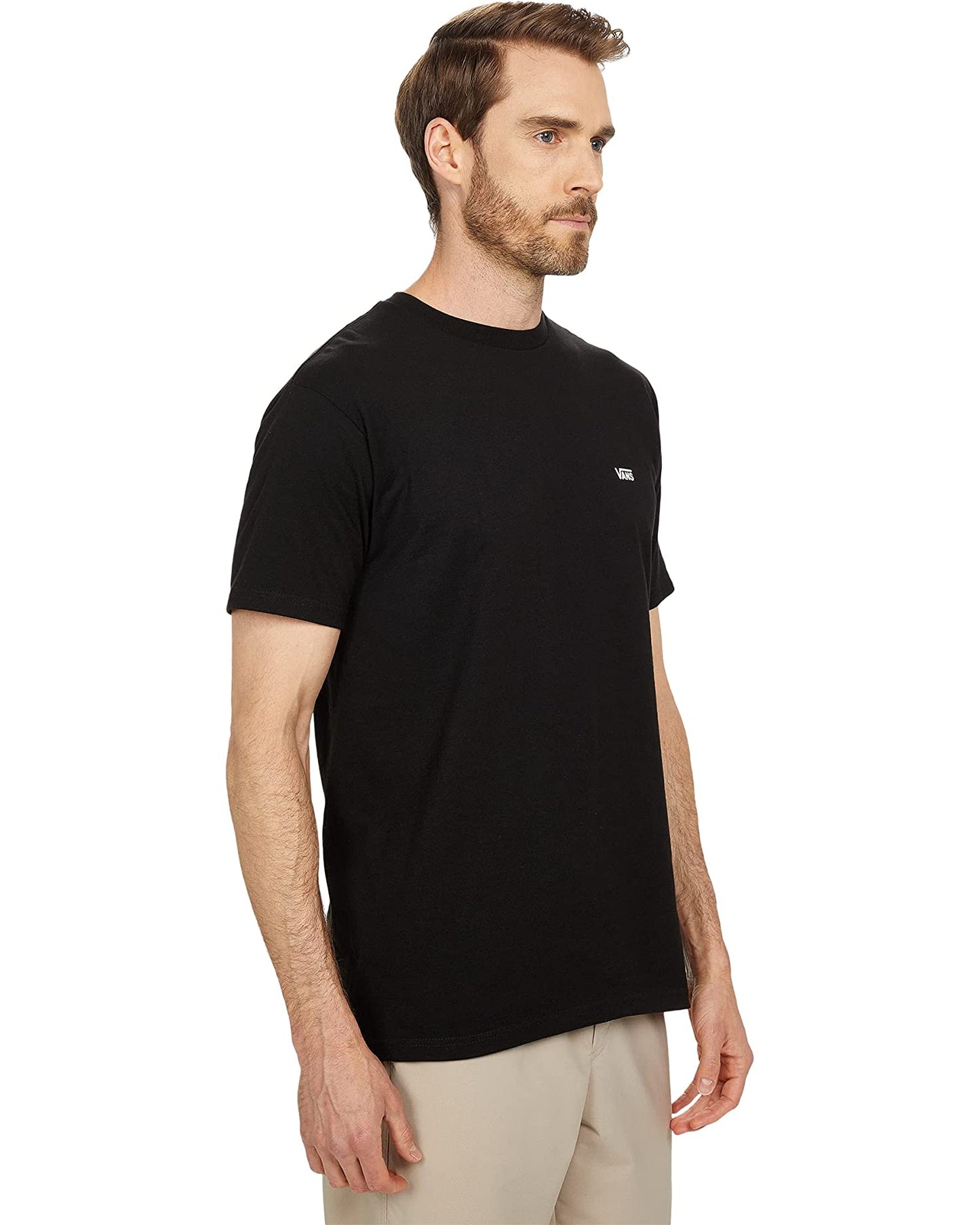 Vans Mens Left Chest Logo T-Shirt, Black/White