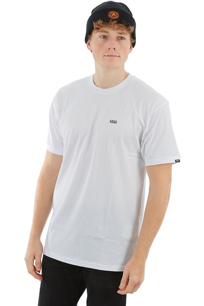 Vans Mens Left Chest Logo T-Shirt, White/Black