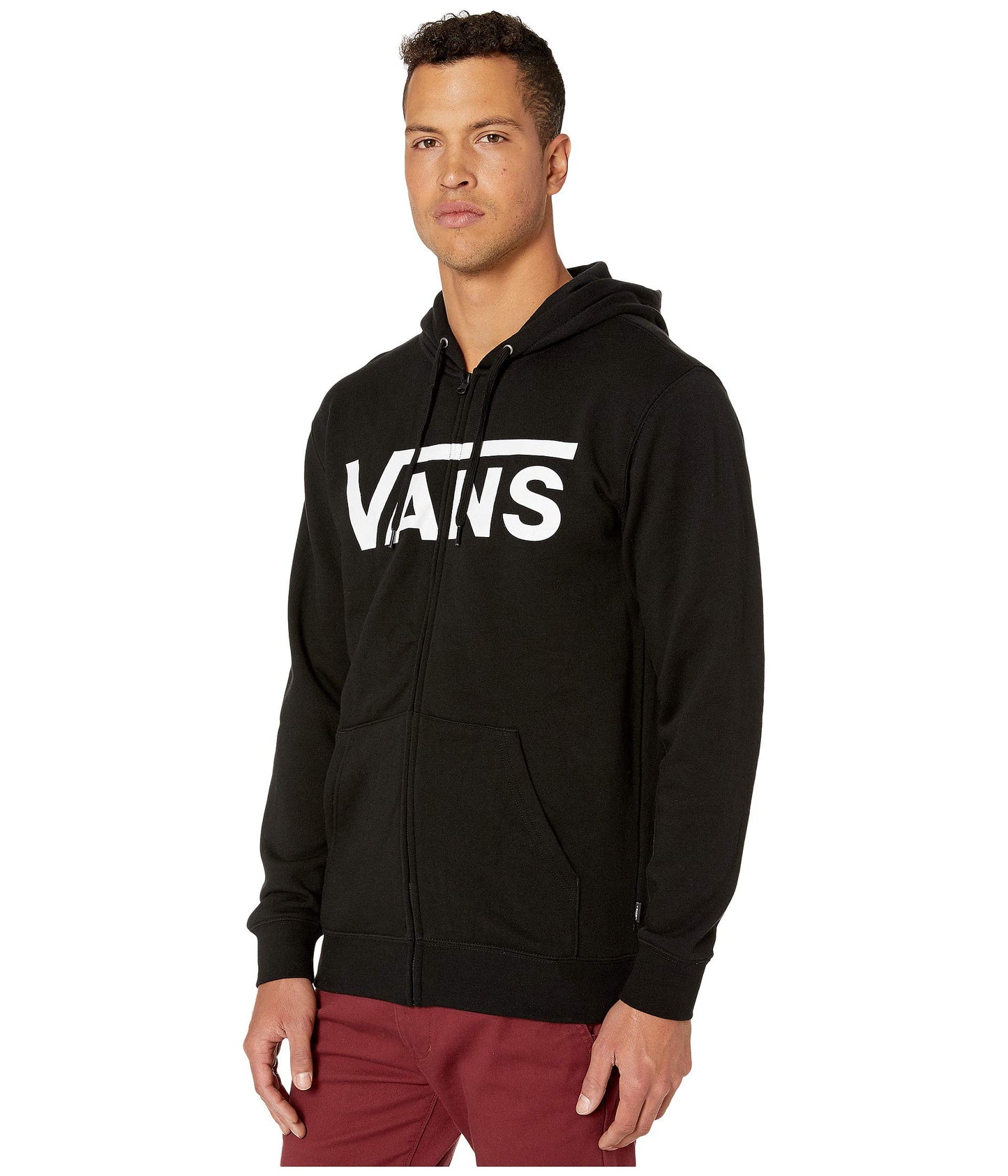 Vans Men Classic Zip Hoodie, Black/White