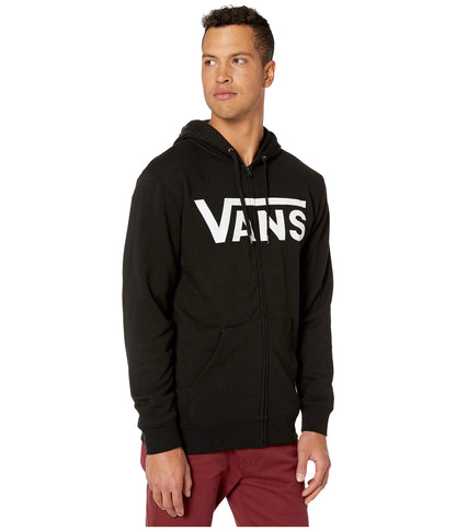 Vans Men Classic Zip Hoodie, Black/White