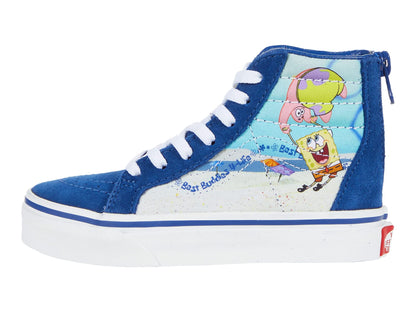 Vans Kids SK8 Hi Zip, Spongebob Best Buddies 4 Life, (Kids)