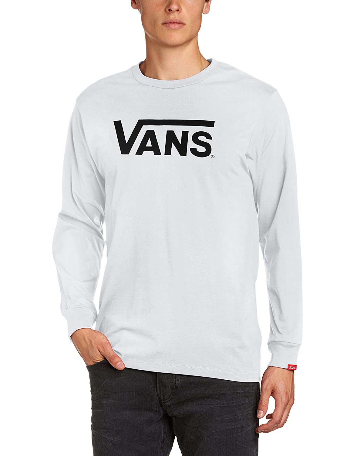 Vans Men Classic Long Sleeve T-Shirt, White