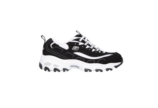 Skechers Women's D'Lites Biggest Fan, Black/White