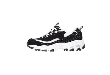 Skechers Women's D'Lites Biggest Fan, Black/White