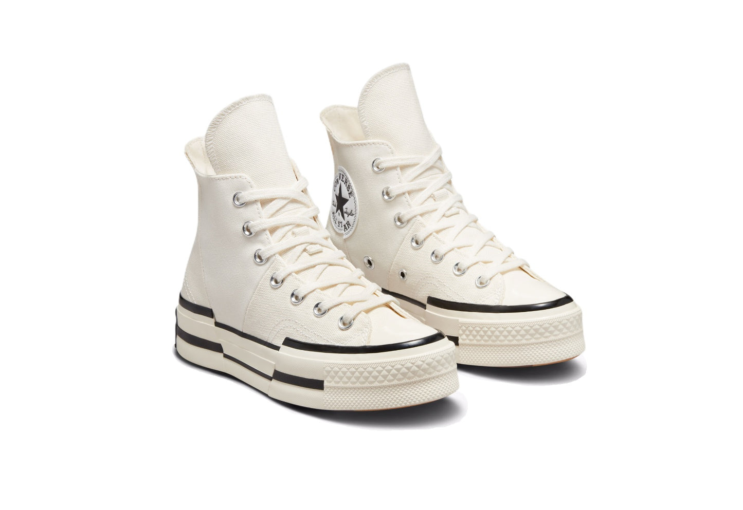 Converse Chuck 70 Plus Platform High Top Canvas Sneaker, Egret/Black/Egret (Men)